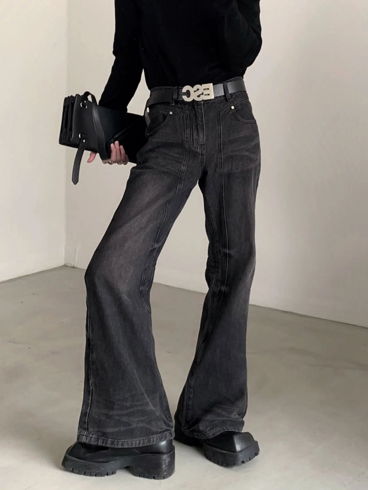 High-waist Flared Denim Jeans WN2719