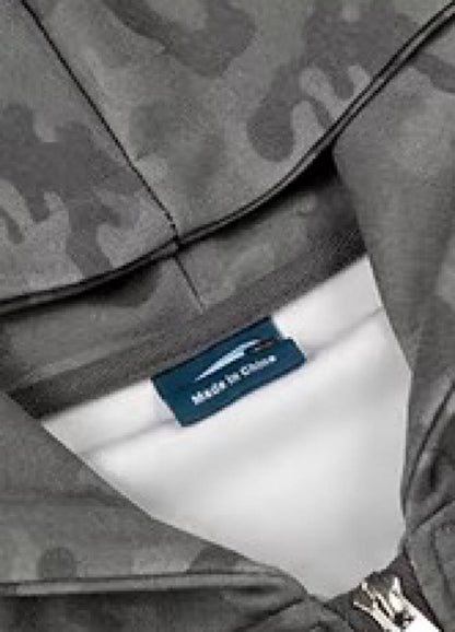 Oversize Camoflage Zipper Hooide WN23930-K