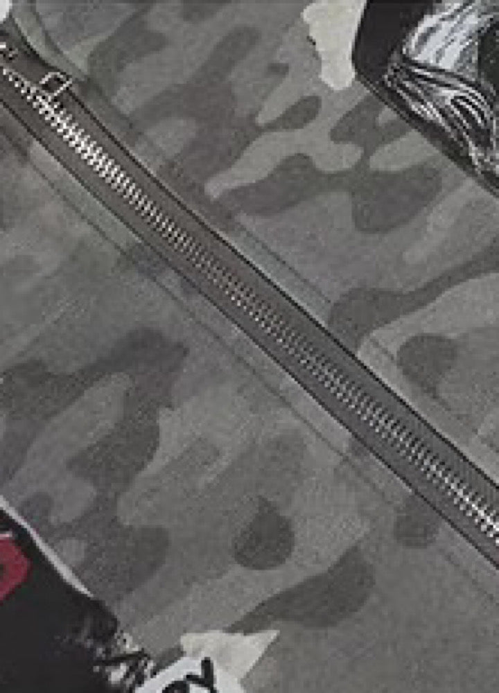 Oversize Camoflage Zipper Hooide WN23930-K