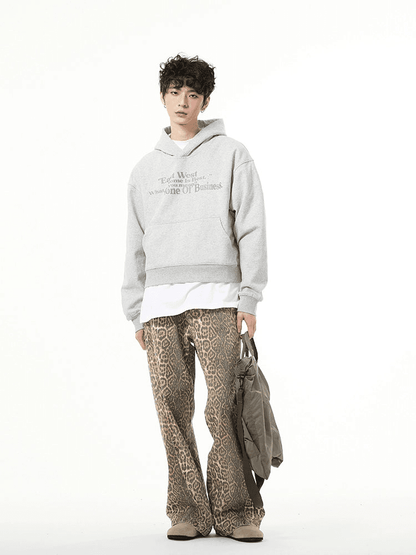 Leopard Pattern Denim Jeans WN3937