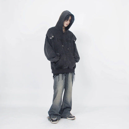 Logo Embroidery Oversize Washed Hoodie WN2076