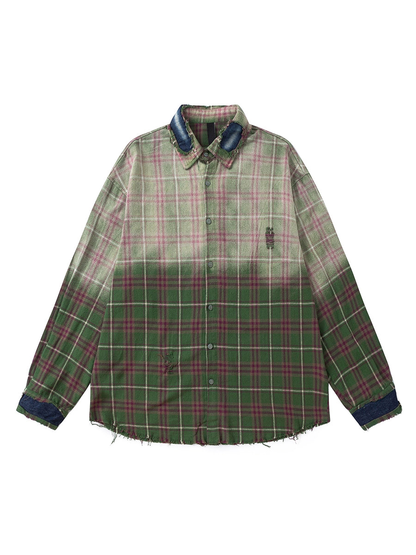 Long-Sleeve Gradient Plaid Shirt WN4062