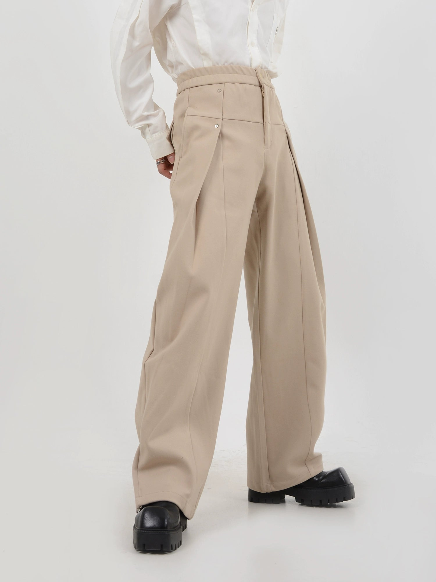 Loose Fit Straight Leg Casual Trousers WN4401