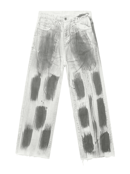 Loose Straight White Denim Jeans WN3862