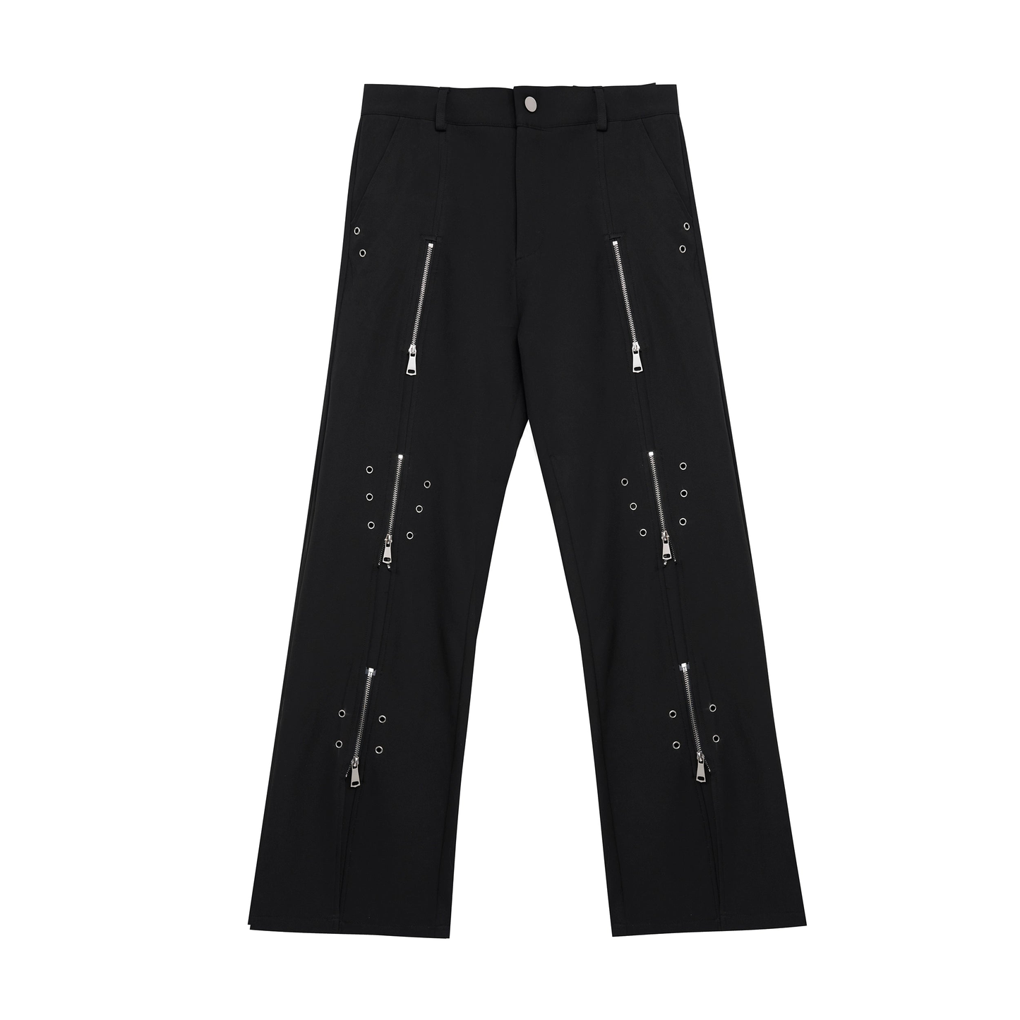 Metal Slit Line Design Loose Fitting Pants WN4032