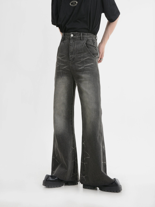 Micro Flare Loose Straight and Wide Leg Denim Jeans WN4417
