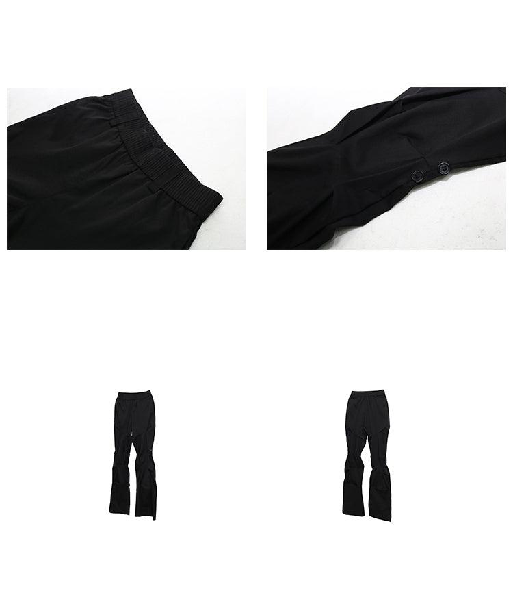 Multi-fold Layered Button Flared Pants WN1509