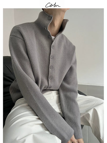 Button Stand-Neck Knit Cardigan WN21634