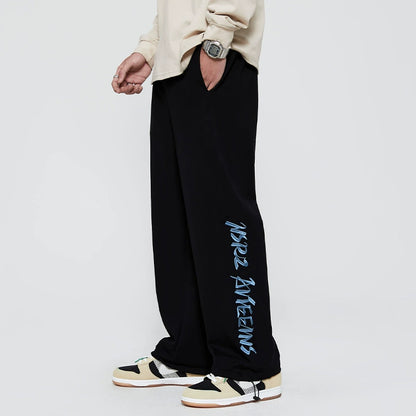 Heavy Embroidery Wide-Leg Track Sweatpants WN10329