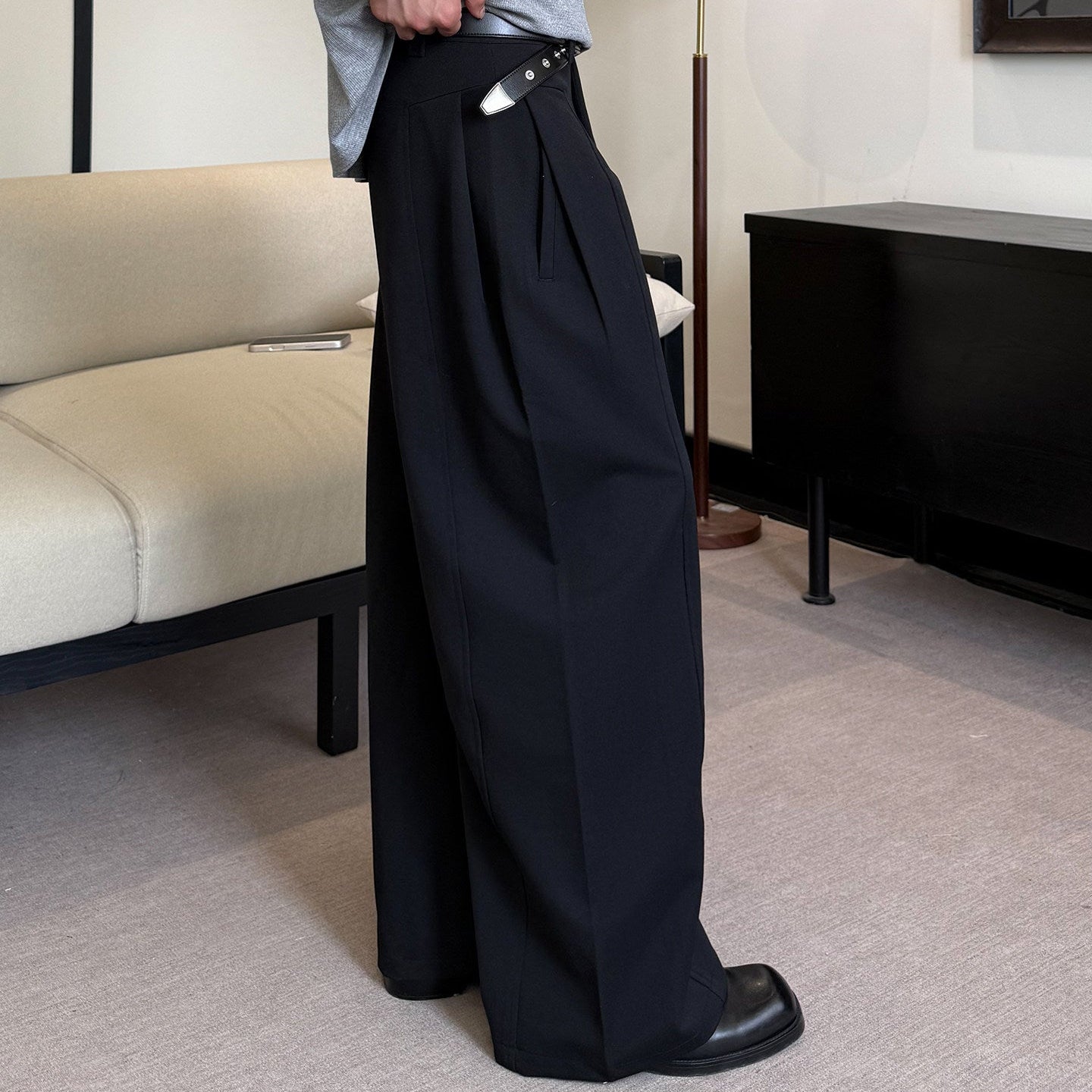 Pleats Wide Leg Trousers WN25025