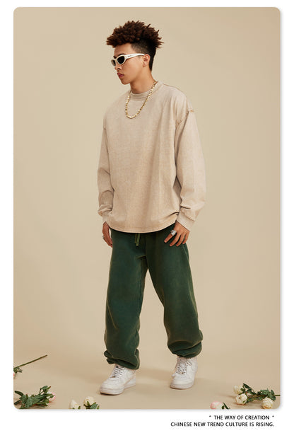 Oversize Washed Long-sleeve t-shirt WN6053