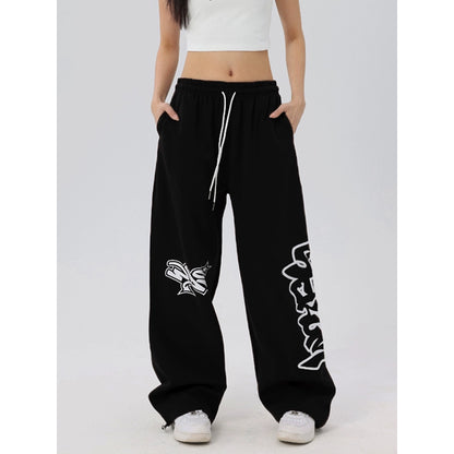 Graphic Letter Design Wide Leg SSweatpants WN17202