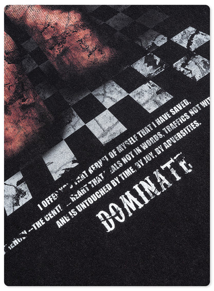 Washed Print Oversize Short-sleeve T-shirt WN6395