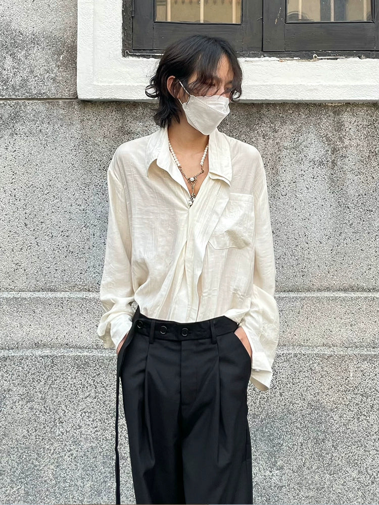 Pleats Oversize Long Sleeve Shirt WN19962