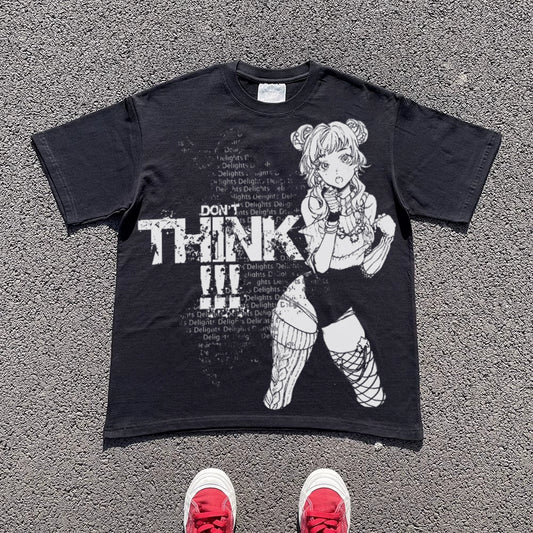 Illustration Print Oversize Short Sleeve T-Shirt WN16698