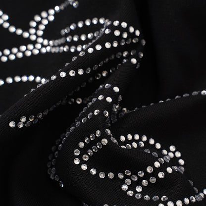 Planet Graphic Rhinestone Letter Short Sleeve T-Shirt WN28109