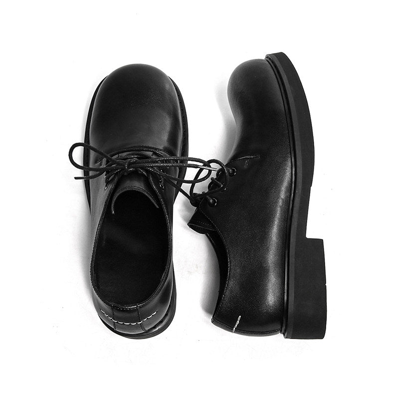 Lace Up Plain PU Leather Round Toe Shoes WN24563