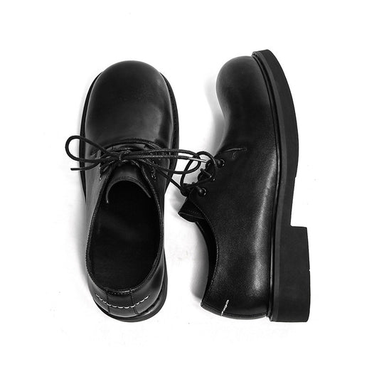 Lace Up Plain PU Leather Round Toe Shoes WN24563