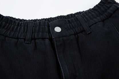 Washed Curved Panel Denim Jeans WN13127