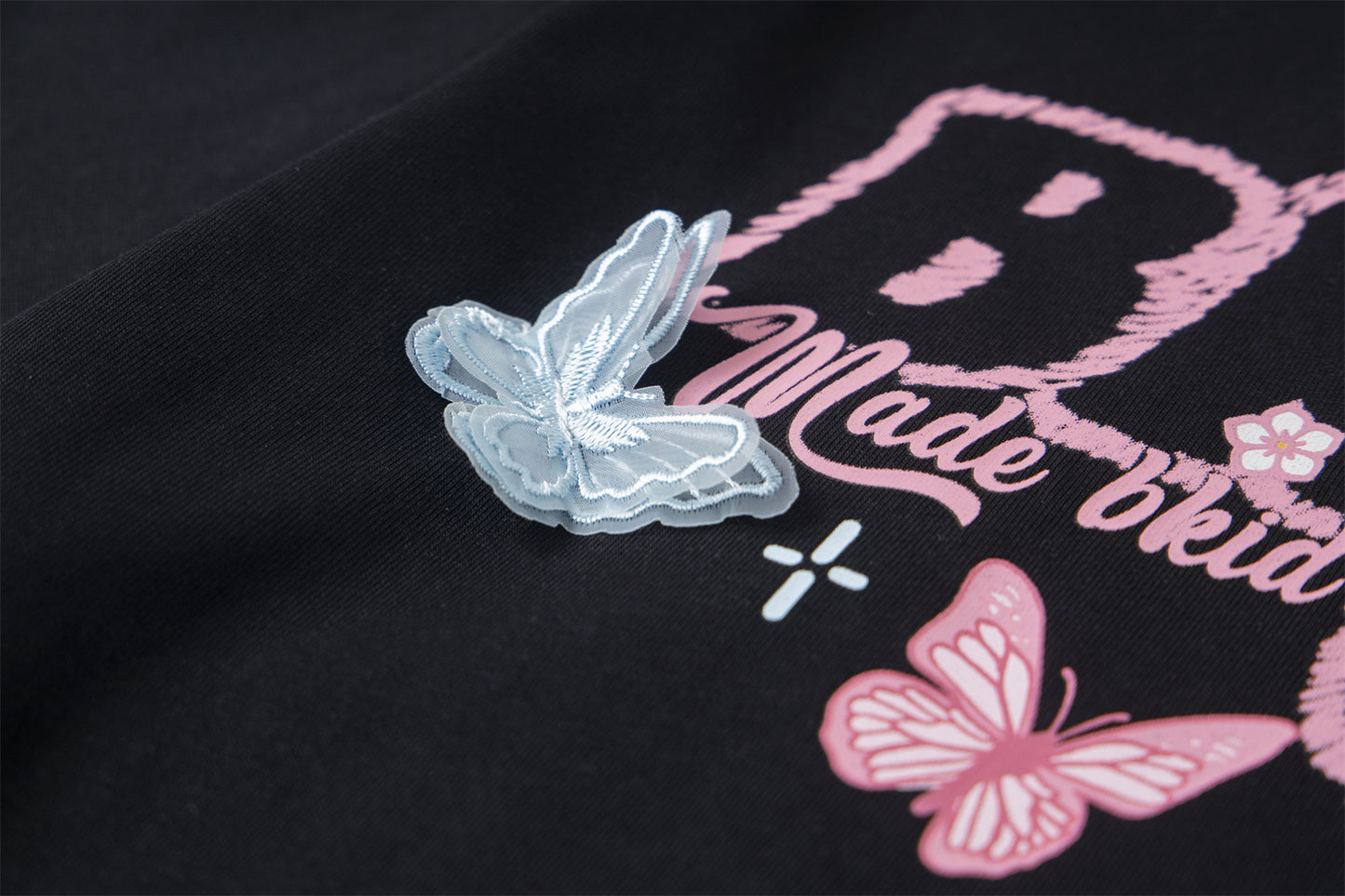 Butterfly Letter Print Oversize Short Sleeve T-Shirt WN26896