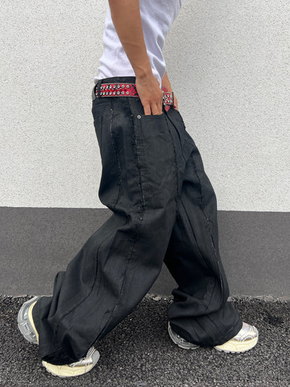 Front Seam Detail Baggy Pants WN24053
