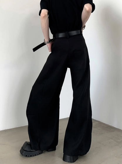 Solid Color Wide Leg Trousers & Chain WN20355