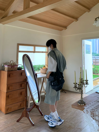 Washed Denim Vest & Damage Denim Half Jeans Setup WN19819