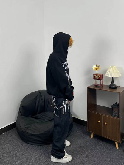 Illustration Print Oversize Hoodie WN24072
