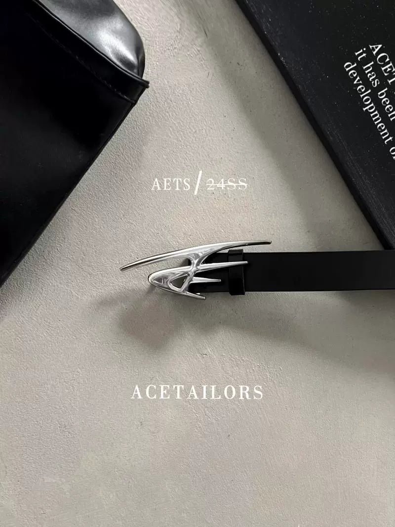 Metal Logo Abstract Design Belt WN21942