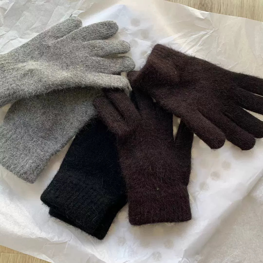 Rabbit Fur Knit Thermal Gloves WN9610