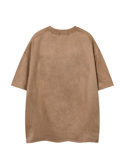 Suede Graphic Print Short Sleeve T-Shirt WN25721