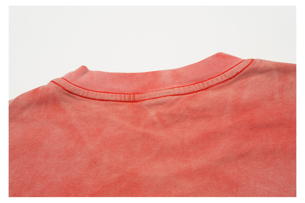 Rhinestone Washed Gradient Graphic Short Sleeve T-Shirt WN26545