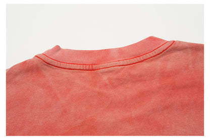 Rhinestone Washed Gradient Graphic Short Sleeve T-Shirt WN26545
