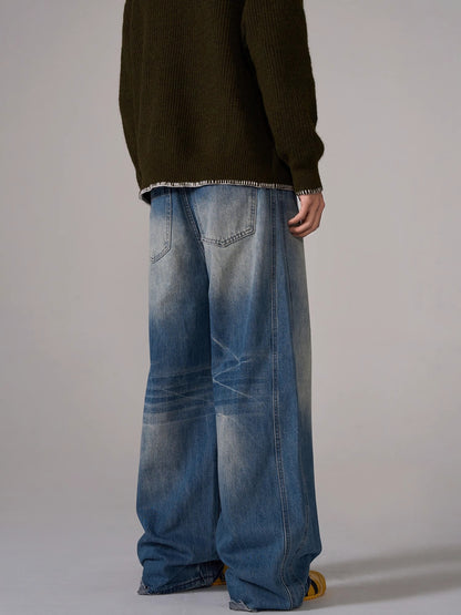 Washed Baggy Wide-Leg Denim Jeans WN10648