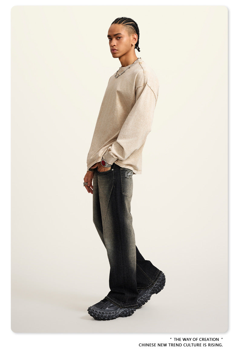 Oversize Washed Long-sleeve t-shirt WN6053