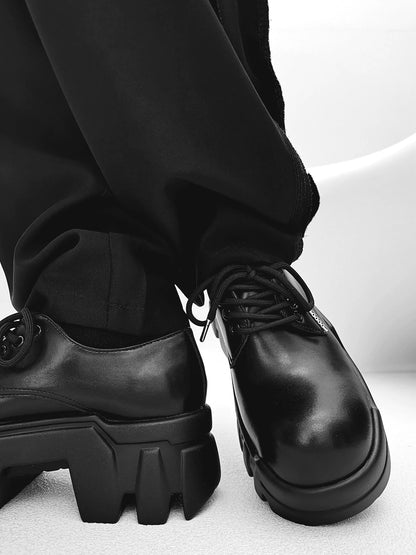 Thick Sole PU Leather Derby Shoes WN21272