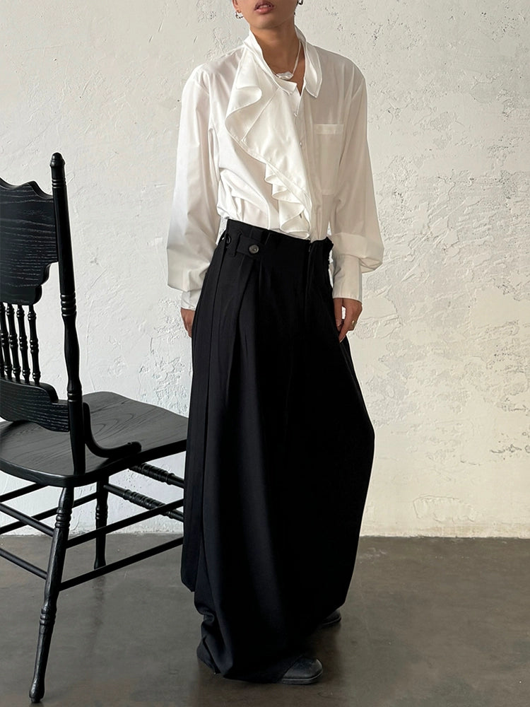 Adjustable Drawstring Pleats Straight Trousers WN20010