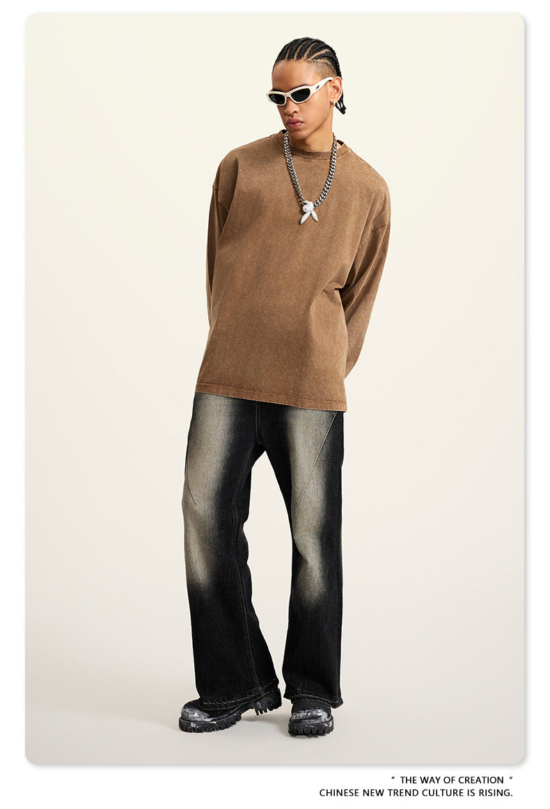 Oversize Washed Long-sleeve t-shirt WN6053