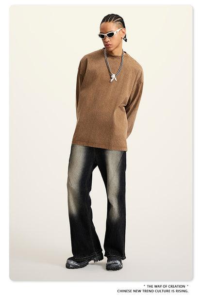 Oversize Washed Long-sleeve t-shirt WN6053