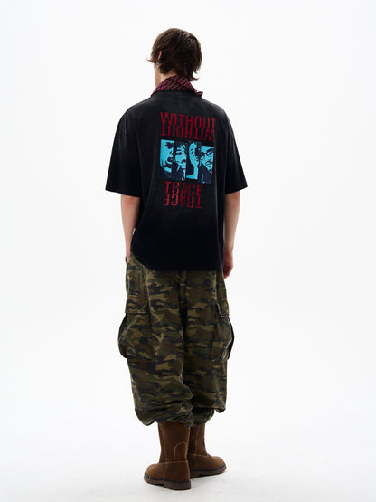 Portrait Print Short Sleeve T-Shirt WN19196