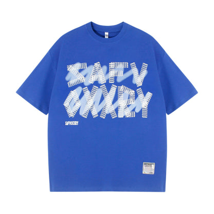 Foam Letter Print Short Sleeve T-Shirt WN25791
