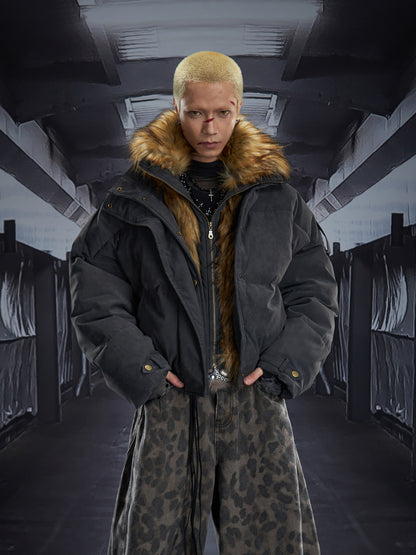 Fake Fur Collar Short Puffer Jacket WN22801