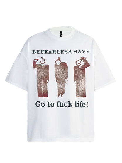 Washed Figure Graphic Oversize Short Sleeve T-Shirt WN26342