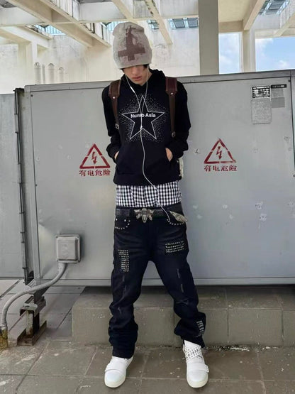 Star Logo Print Hoodie WN27207