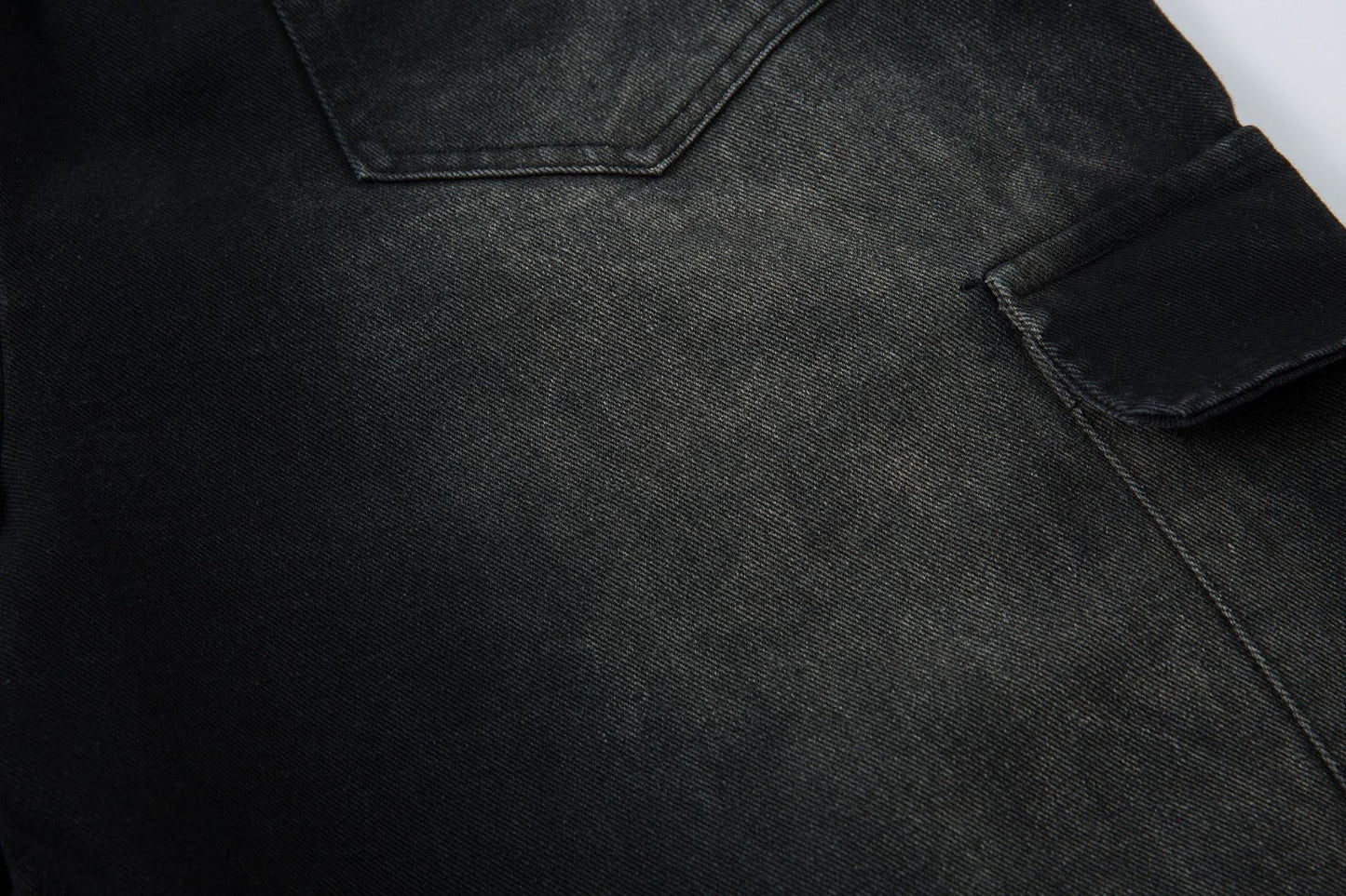 Washed Wide-Leg Cargo Denim Jeans WN12729