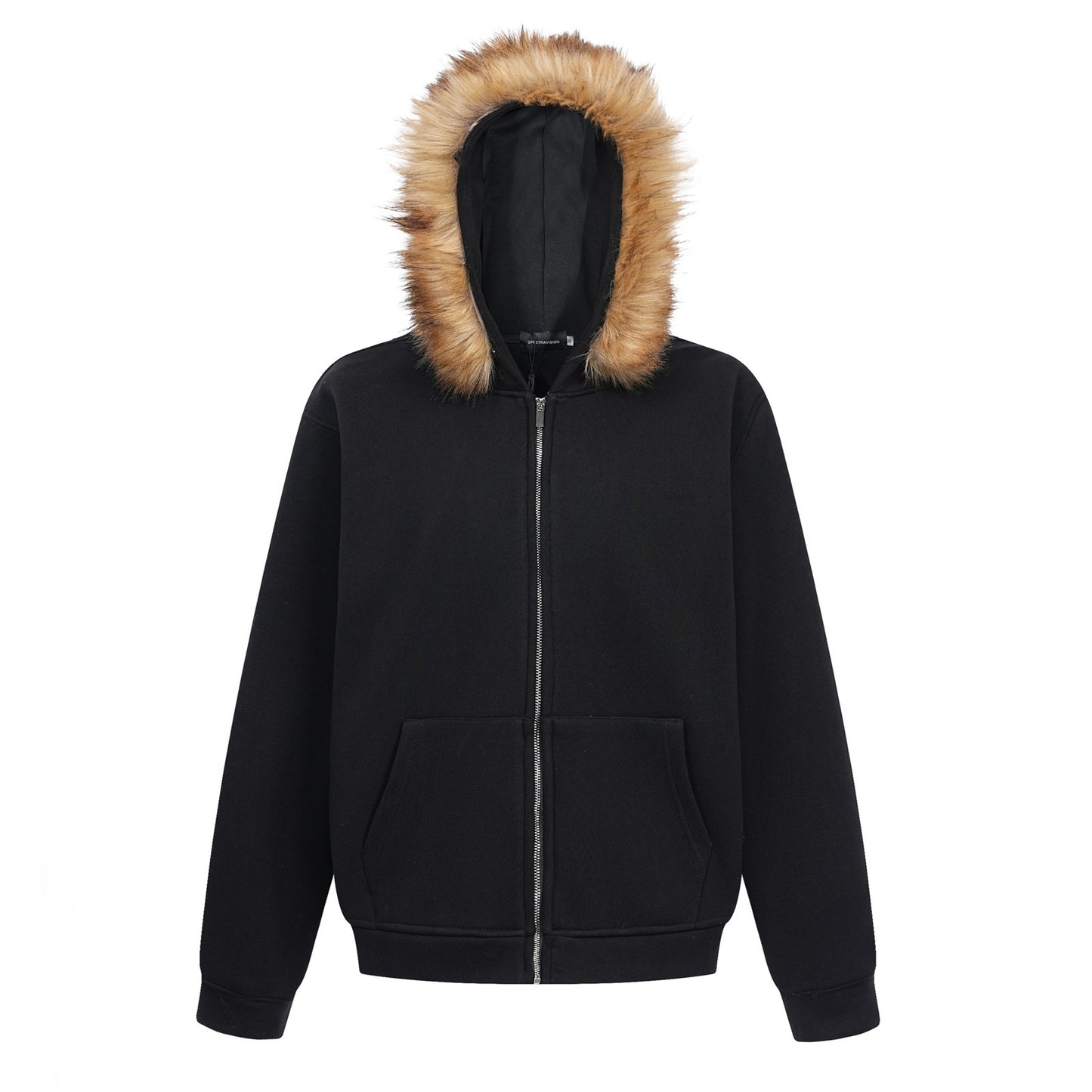 Fake Fur Fleece Lining Zipper Hoodie WN11114