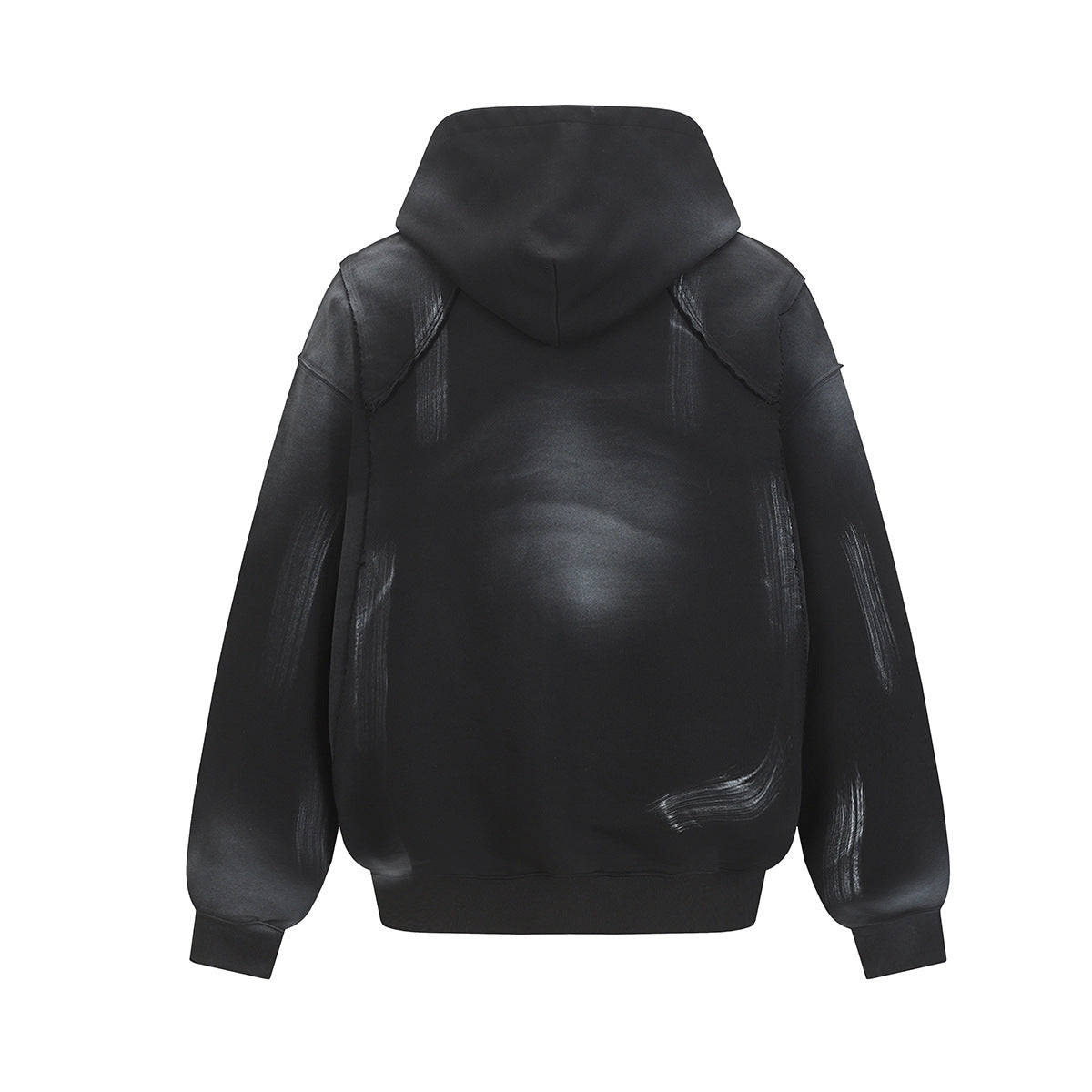 Spray Paint Wash Raw Edge Pullover Hoodie WN25713