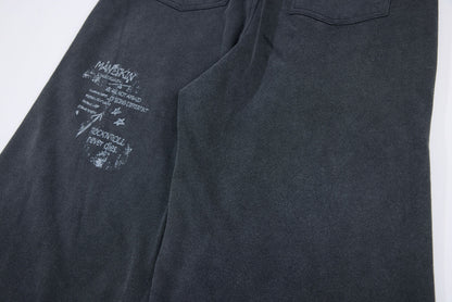 Washed Fade Graphic Wide Leg Sweatpants WN26098