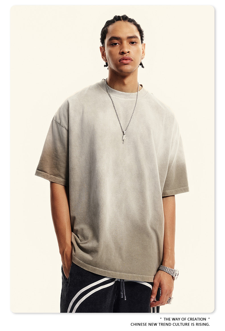 Washed Gradient Oversize Short Sleeve T-Shirt WN6070