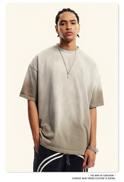 Washed Gradient Oversize Short Sleeve T-Shirt WN6070
